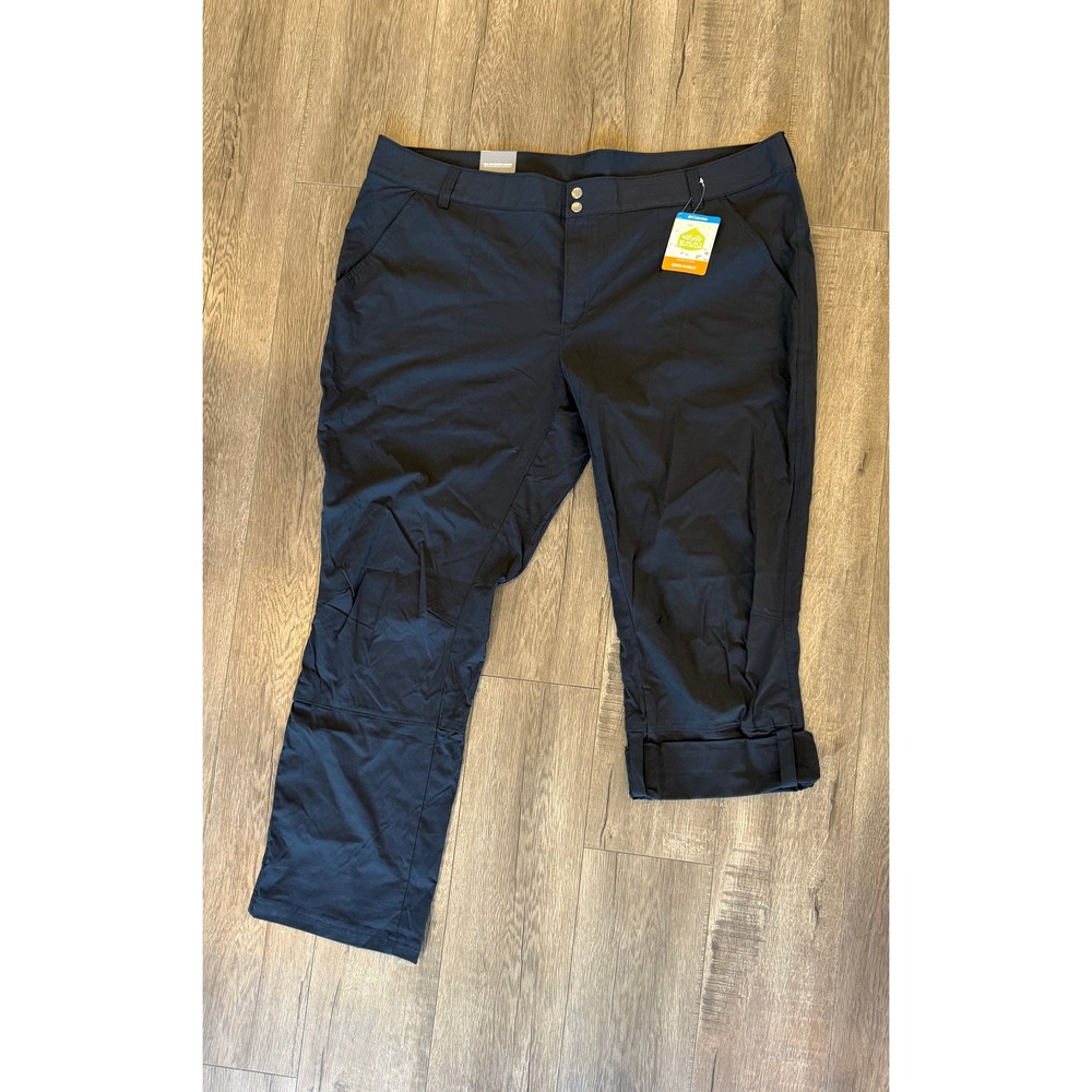 Columbia Womens 24W Convertible Roll Up Hiking Pants‎ Omni Shield Black NWT